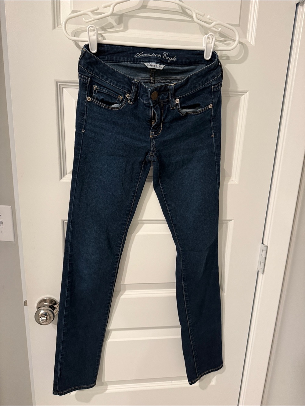 American Eagle Outfitters Dark Skinny Jeans 4 SUPER STRETCH AEO blue denim
